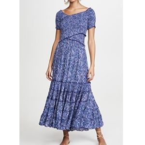 POUPETTE ST BARTH Blue Floral Soledad Dress - XS